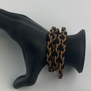 Reversible Leather/Suede loop Braided Bracelet NWOT